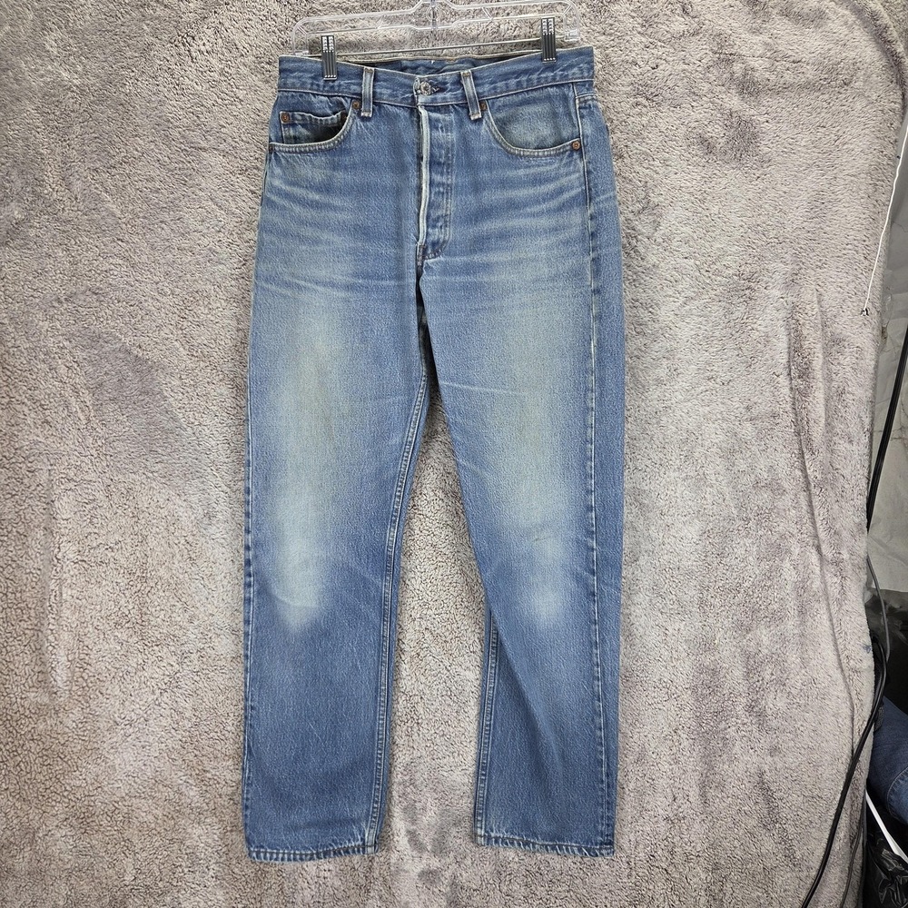 Vintage Levis 501XX Jeans Mens Blue Made USA 80s Button Fly Straight Fits 30x30